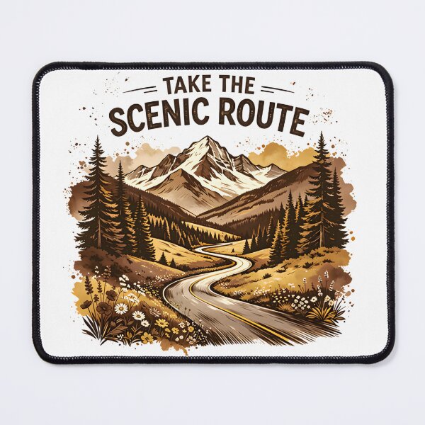 Item preview, Take The Scenic Route Retro Mountain Road Travel Design designed and sold by Spirit of Siam.