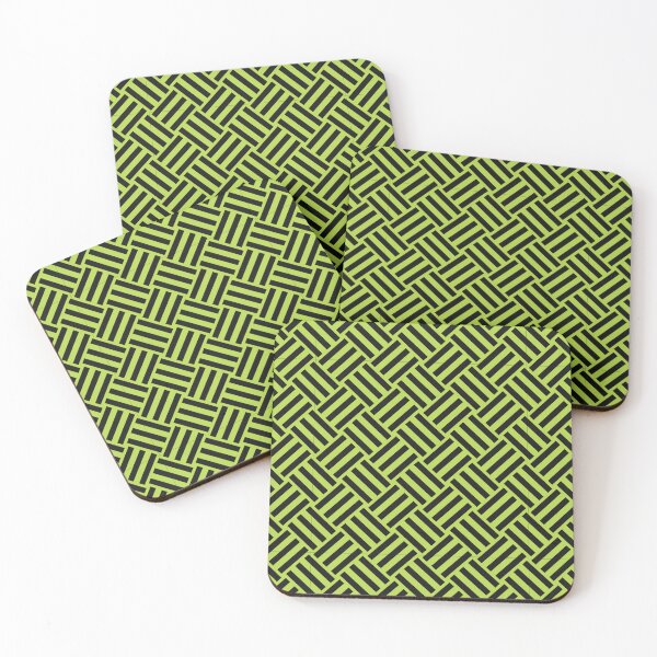 Item preview, Lime and Black basket weave designed and sold by pattern-archive.