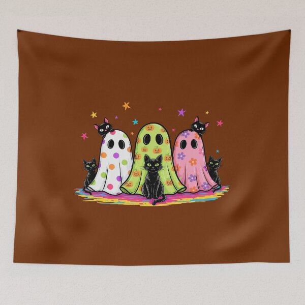 Item preview, Halloween retro ghost cat lover Spooky season gift designed and sold by Amzkao.