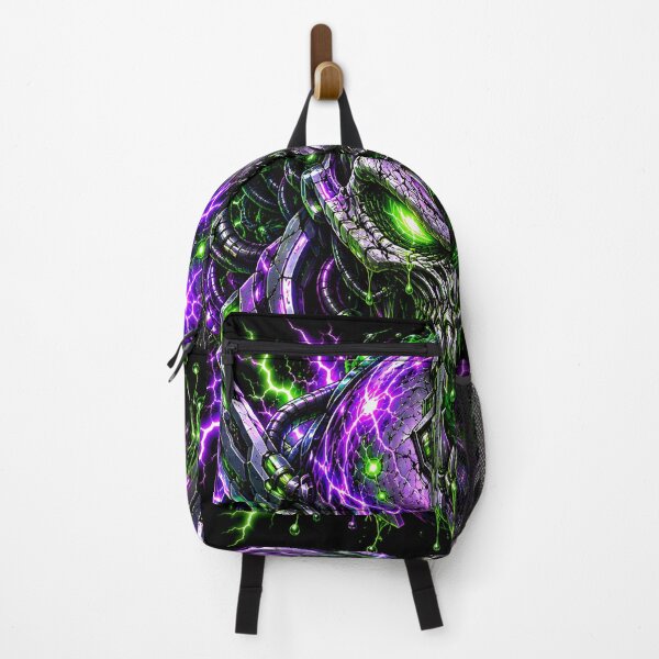 Item preview, Void Mutant Biomechanical Skull Neon Lightning Cyberpunk designed and sold by RiteshCenter .