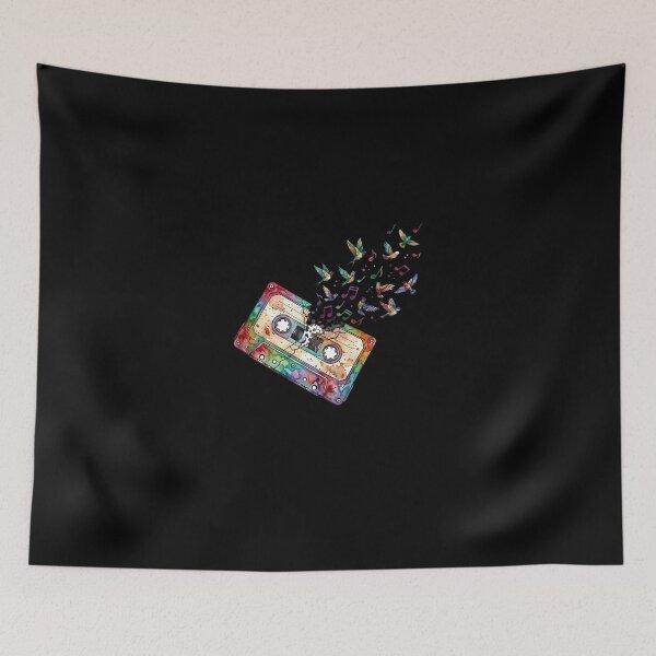Item preview, Vintage Cassette Tape Bursting with Colorful Songbirds #7720 designed and sold by pple-frame.