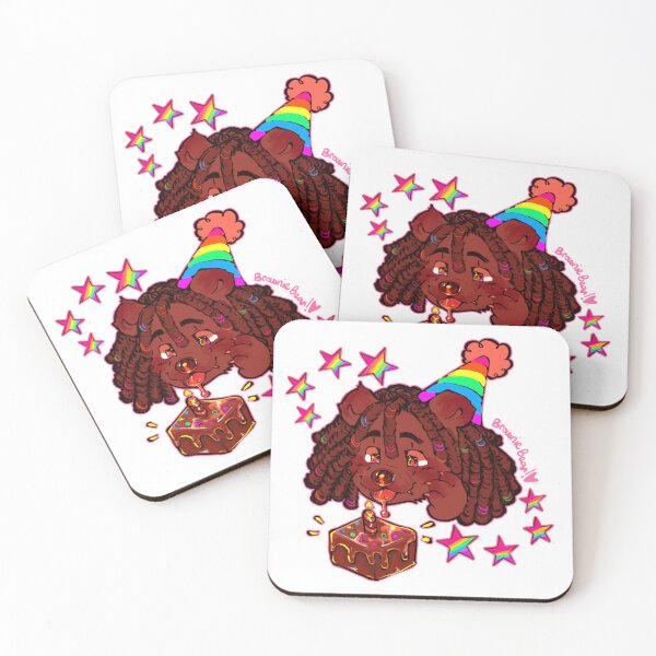 Item preview, Brownie Bear Cute Birthday Party Colorful Star Illustration designed and sold by TheMidnightantt.