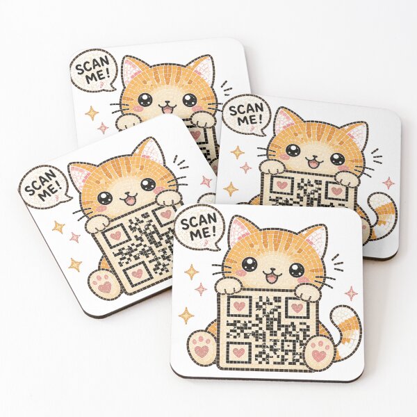 Item preview, Cute Kawaii Cat Scan Me QR Code designed and sold by     NovaCraft.