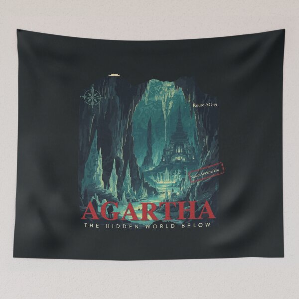 Item preview, Retro Agartha Travel Poster The Hidden World Below designed and sold by KaBaRen.