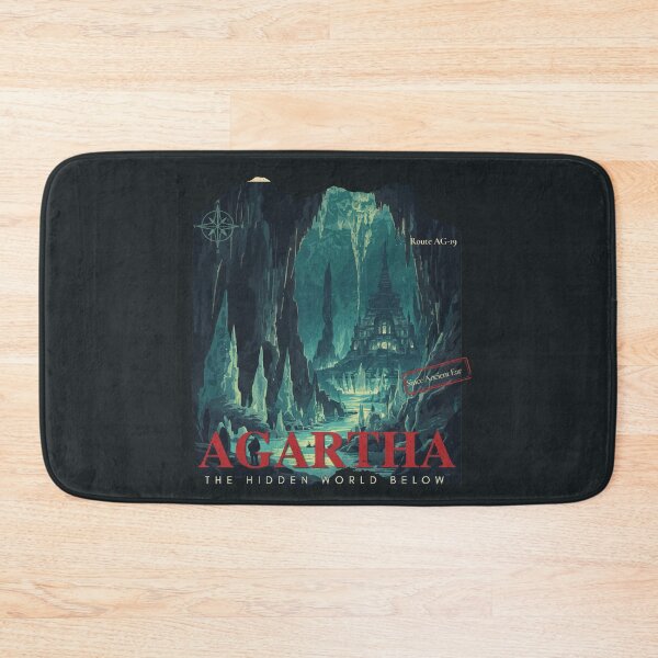 Item preview, Retro Agartha Travel Poster The Hidden World Below designed and sold by KaBaRen.