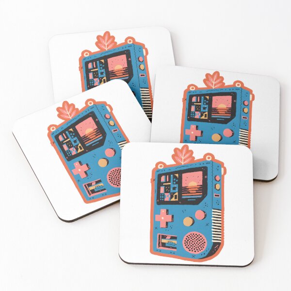 Item preview, Vintage Handheld Gaming Console Cyber Sunset Art designed and sold by PixelThrive.