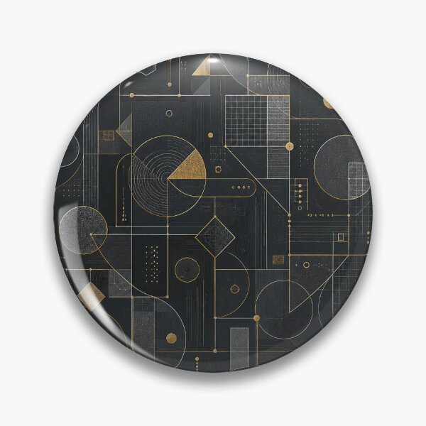 Item preview, Bauhaus Corporate Geometric Pattern – Luxury Charcoal & Gold Art designed and sold by OpenDreamArts.