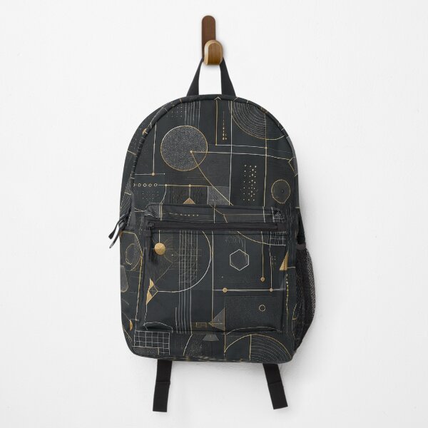 Item preview, Bauhaus Corporate Geometric Pattern – Luxury Charcoal & Gold Art designed and sold by OpenDreamArts.