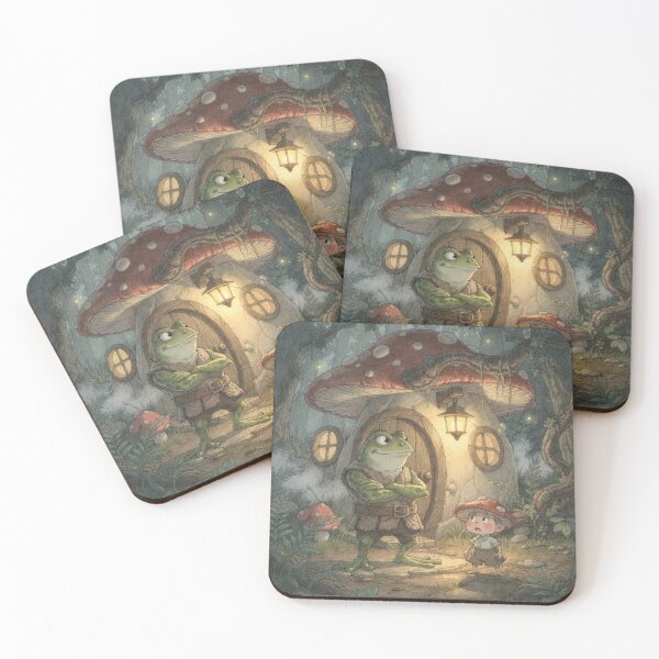Item preview, Frog Tavern Bouncer Checks the Toadstool Inn Funny Cottagecore Art designed and sold by PictorialWhimsy.