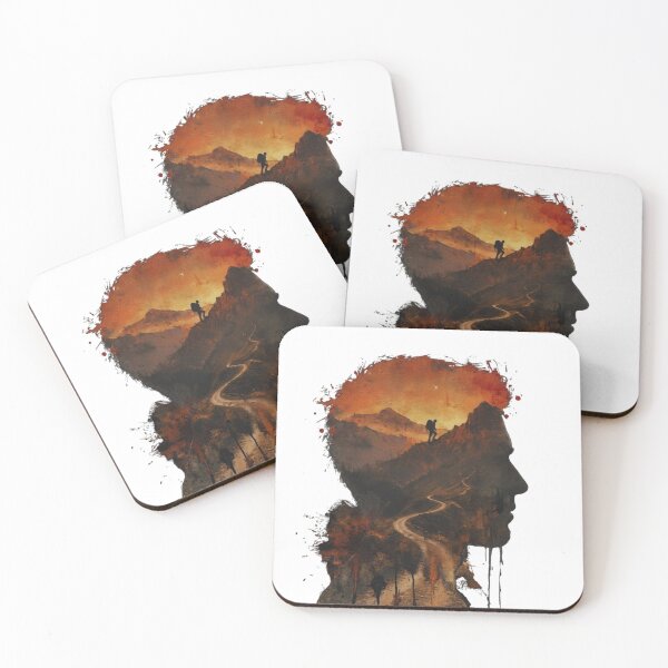 Item preview, Man Silhouette Mountain Double Exposure Art designed and sold by GabeMountainArt.