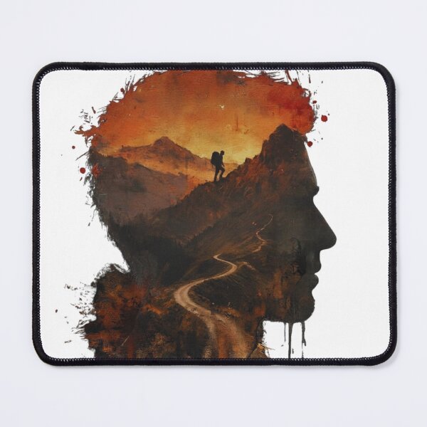 Item preview, Man Silhouette Mountain Double Exposure Art designed and sold by GabeMountainArt.