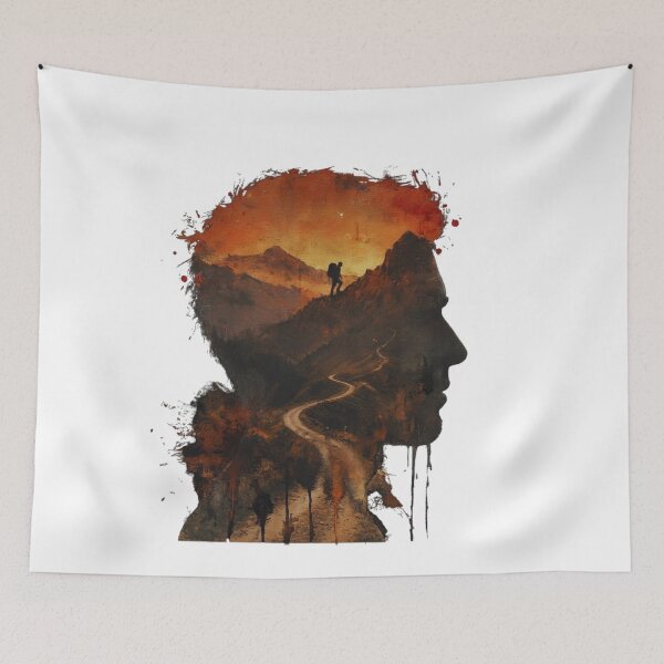 Item preview, Man Silhouette Mountain Double Exposure Art designed and sold by Gabe1983.