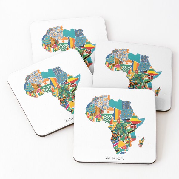 Item preview, Vibrant Geometric Africa Map Art designed and sold by SavannaCanvas.