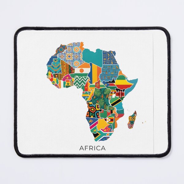 Item preview, Vibrant Geometric Africa Map Art designed and sold by SavannaCanvas.
