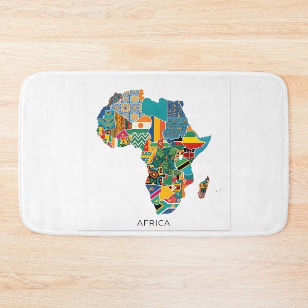 Item preview, Vibrant Geometric Africa Map Art designed and sold by SavannaCanvas.