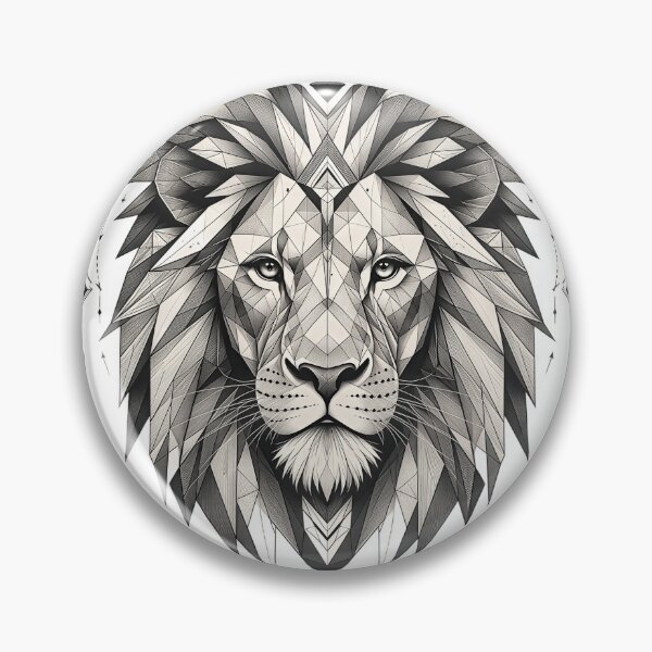 Item preview, Monochrome Geometric Lion – Modern Tribal Vector Illustration designed and sold by Artisan Finds Online.