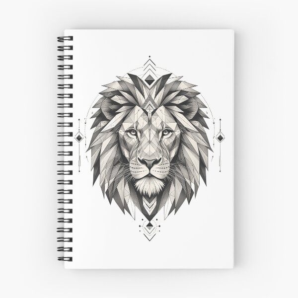 Item preview, Monochrome Geometric Lion – Modern Tribal Vector Illustration designed and sold by Artisan Finds Online.