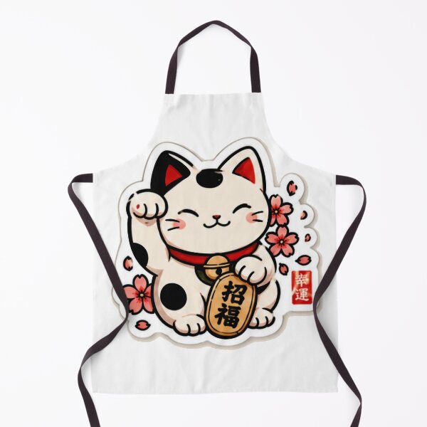 Item preview, Cute Maneki Neko Lucky Cat with Sakura Flowers | Kawaii Japanese Sticker designed and sold by Dospart.