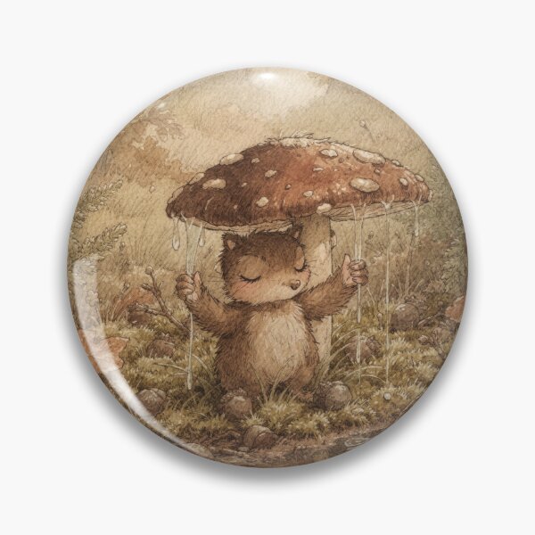 Item preview, Wren-Feather Sprite Wringing Out a Rain-Soaked Cap Storybook Art designed and sold by PictorialWhimsy.