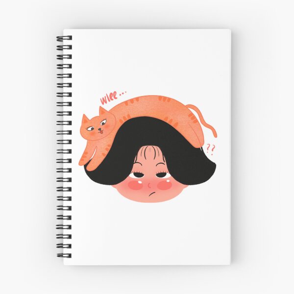 Item preview, Funny Orange Cat Sitting on Girls Head Meme Art designed and sold by Verasionart.