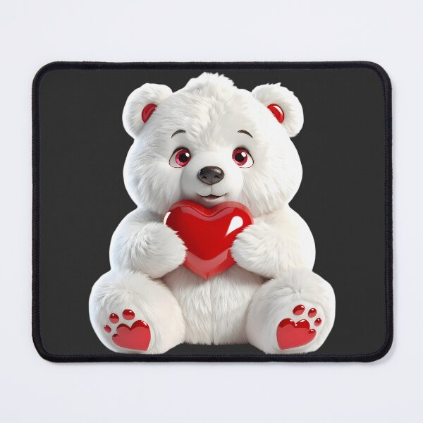 Item preview, Cute White Bear Holding Red Heart Valentine Illustration designed and sold by CuteSlothWorld.