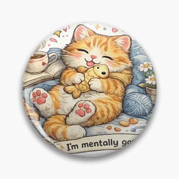 Item preview, Mentally A Cat Sticker designed and sold by CGWebsolutions.