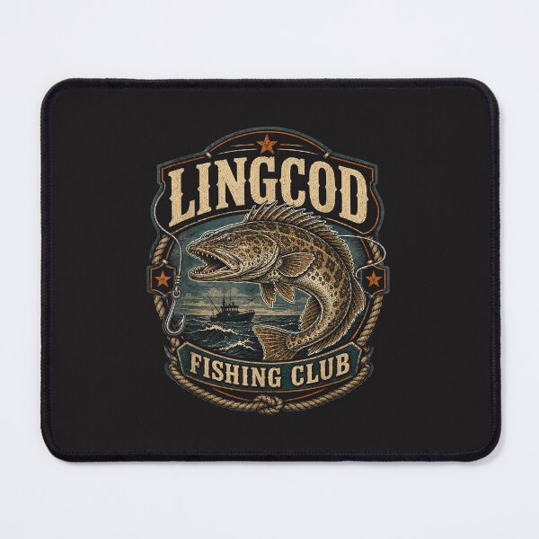 Item preview, Lingcod Fishing Club Vintage Saltwater Angler Fisherman Offshore Fishing designed and sold by kiralynstration.