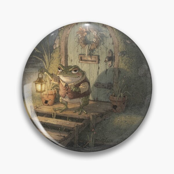 Item preview, Grumpy Toad's One-Star Lily-Pad Inn Funny Cottagecore Art designed and sold by PictorialWhimsy.