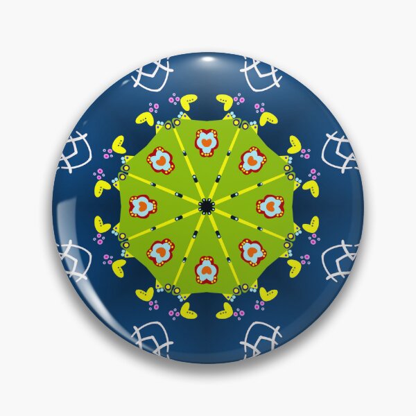Item preview, Vibrant Lime and Navy Geometric Mandala Design designed and sold by Tinsleybluebell.