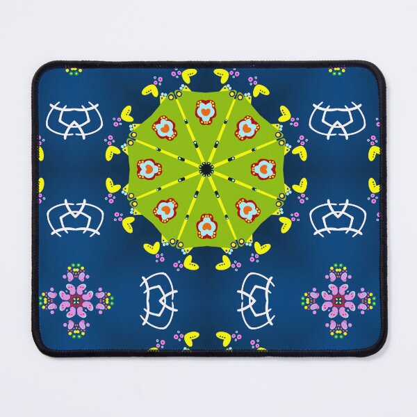 Item preview, Vibrant Lime and Navy Geometric Mandala Design designed and sold by Tinsleybluebell.