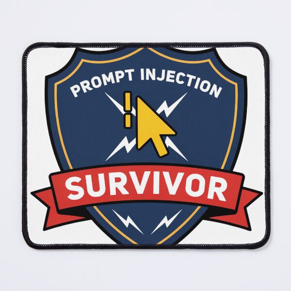 Item preview, Prompt Injection Survivor AI Security Badge designed and sold by Bianca Oltean.