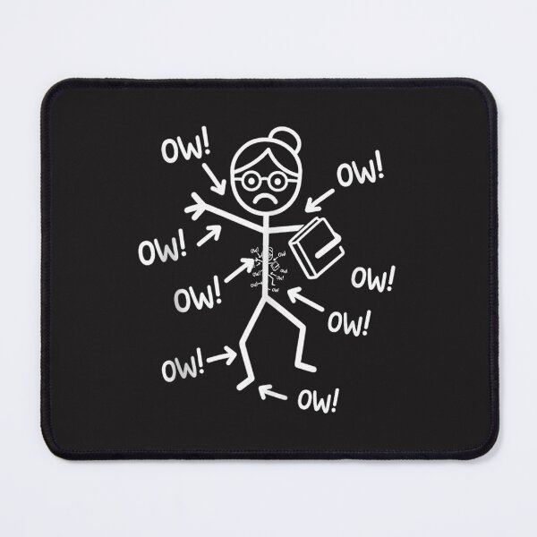 Item preview, Ow Ow Ow Funny Teacher Stick Figure Woman Back to School Humor designed and sold by kiralynstration.