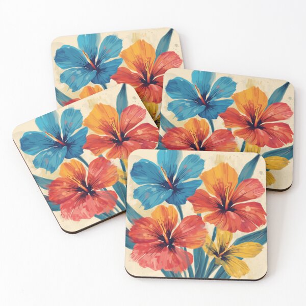 Item preview,  Blue Orange Yellow Flowers designed and sold by SeaStarAlex.