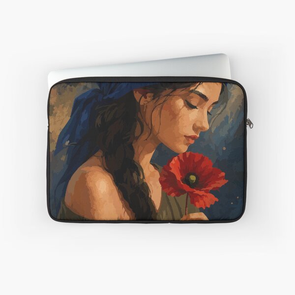 Item preview, Blue Scarf Flower Portrait designed and sold by hannalenkeri.