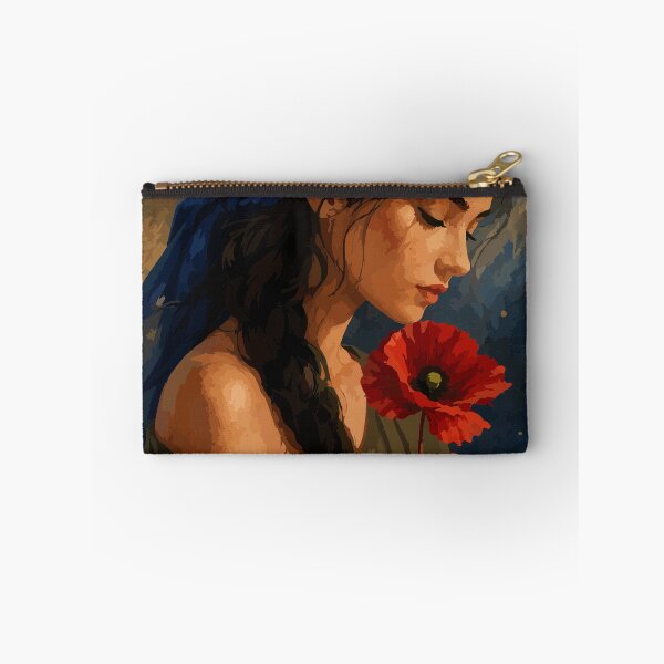 Item preview, Blue Scarf Flower Portrait designed and sold by hannalenkeri.