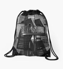 fire stairs Drawstring Bag