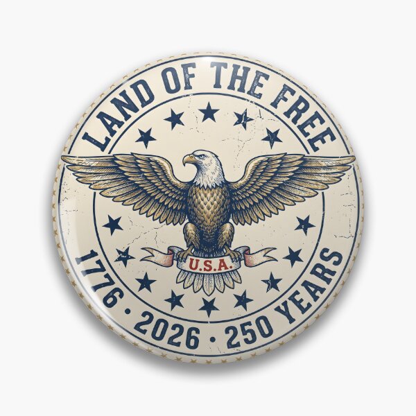 Item preview, 4th of July 250th Anniversary Patriotic – Vintage Eagle Badge Independence Day 1776 2026 American Freedom Tee designed and sold by fawzimorsy.