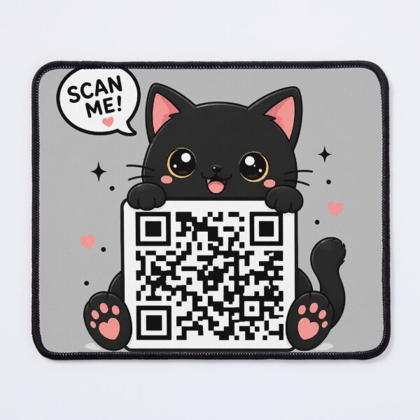 Item preview, Cute Black Cat Scan Me QR Code designed and sold by NovaCraft.