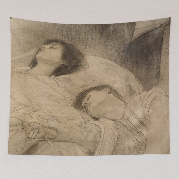 Item preview, Mother and Child Sleeping Charcoal Study designed and sold by artofuniverse.