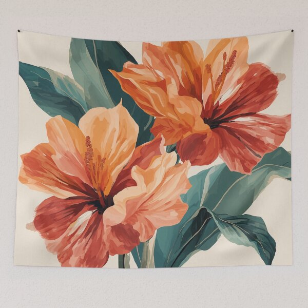 Item preview, Orange Modern Art Tropical Flowers designed and sold by SeaStarAlex.