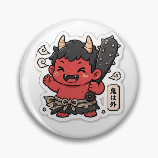 Item preview, Cute Red Oni Demon | Kawaii Japanese Yokai Chibi Sticker designed and sold by Dospart.