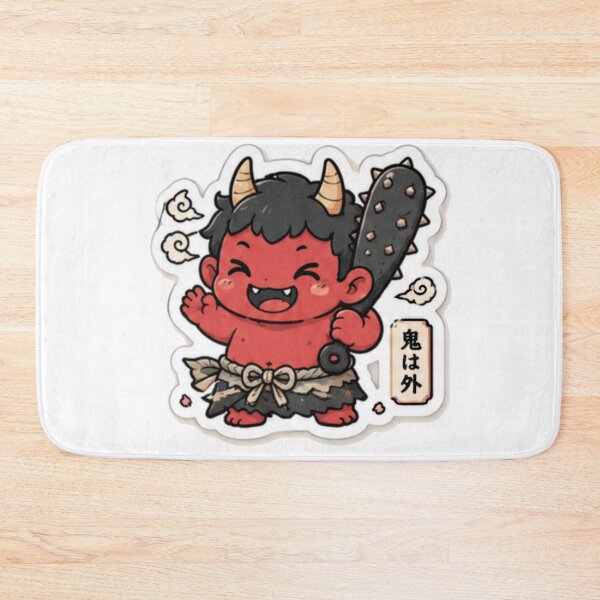 Item preview, Cute Red Oni Demon | Kawaii Japanese Yokai Chibi Sticker designed and sold by Dospart.