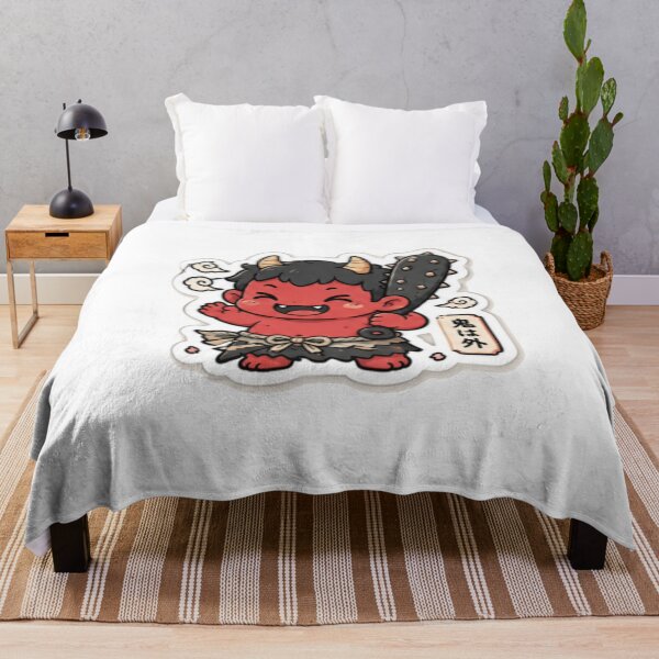 Item preview, Cute Red Oni Demon | Kawaii Japanese Yokai Chibi Sticker designed and sold by Dospart.