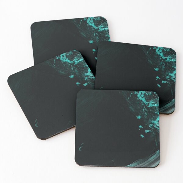 Item preview, Abstract painting gouache black and turquoise designed and sold by AngelinaBezm.