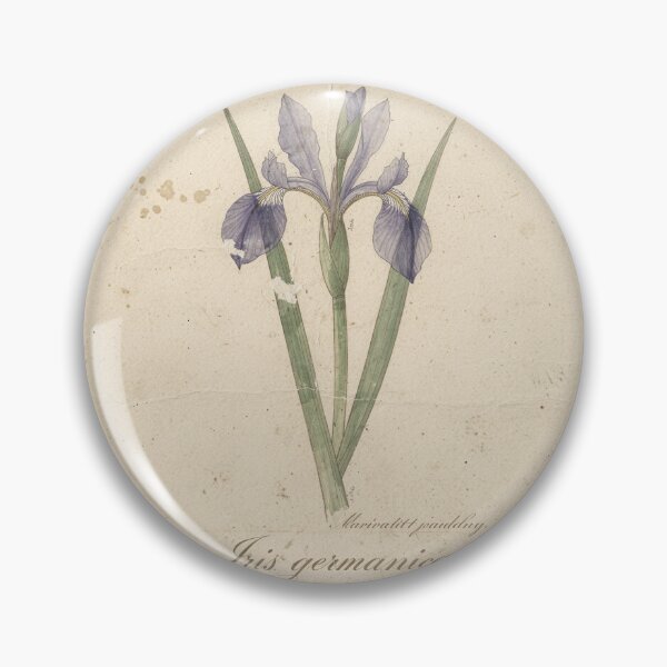 Item preview, Antique Pressed Wild Iris Botanical Plate designed and sold by PictorialWhimsy.