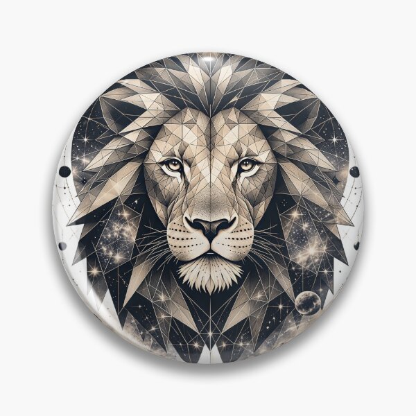 Item preview, Cosmic Geometric Lion – Celestial Guardian Vector Artwork designed and sold by Artisan Finds Online.