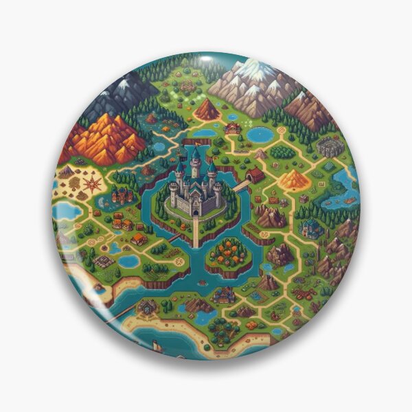Item preview, Fantasy World Map Pixel Art | Isometric RPG Kingdom Adventure designed and sold by EchoWave11.