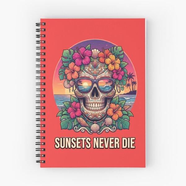Item preview, Sunsets Never Die Tropical Skull designed and sold by PrintBreeze.