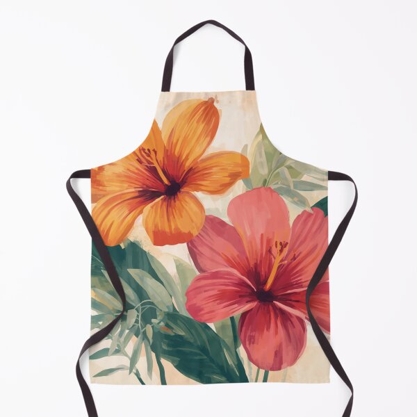 Item preview, Pink Orange Modern Art Tropical Flowers designed and sold by SeaStarAlex.