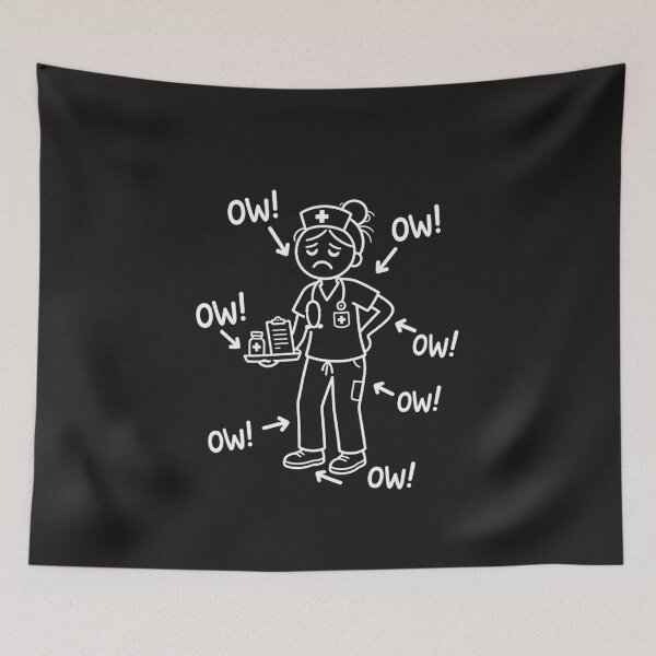 Item preview, Ow Ow Ow Funny Nurse Stick Figure Healthcare Worker Humor Gift designed and sold by kiralynstration.